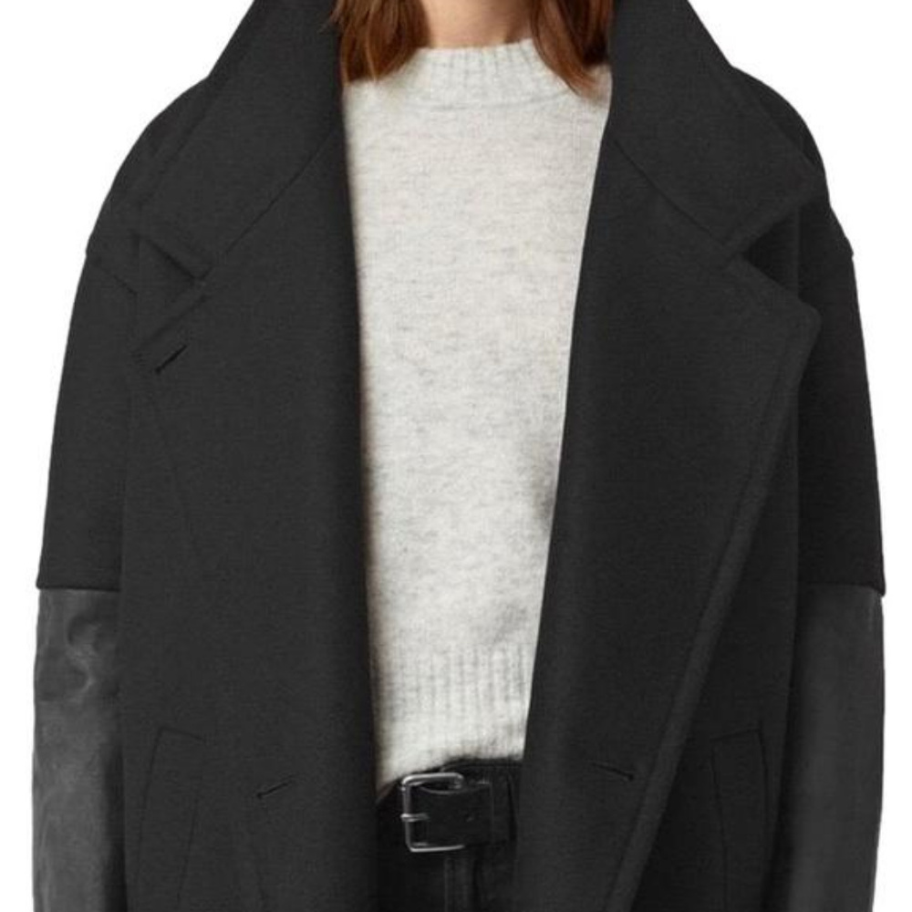 AllSaints Meade Lea Wool Coat - US 4
